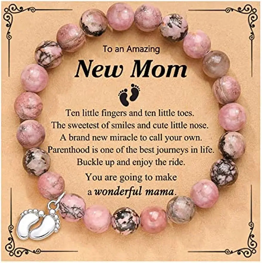 FREE Shipping - Natural Stone Beaded Bracelet for Mothers